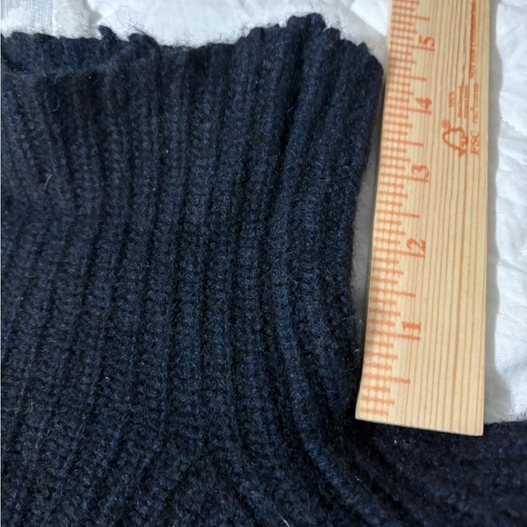 Zadig & Voltaire Zoe Wy, Navy turtleneck Sweater. Distressed edges. Wool/Yak. - Picture 6 of 16